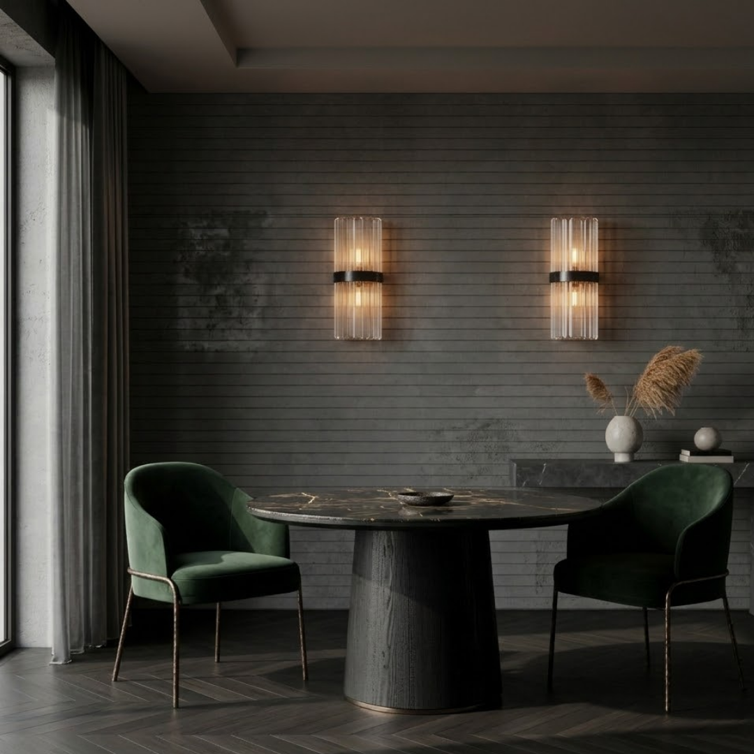 Chic Wall Light with Integrated E14 Lighting – Glass