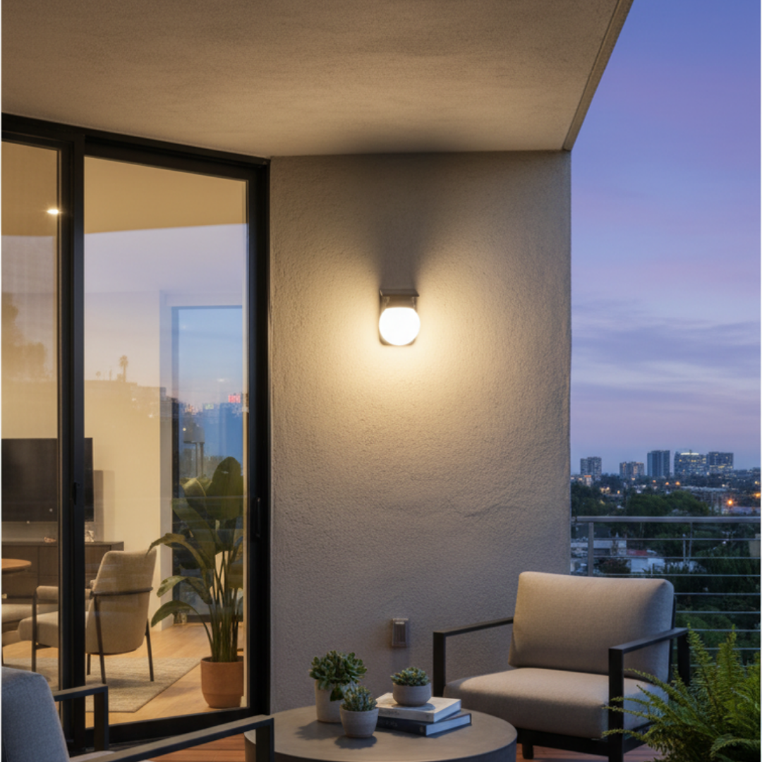 Art Deco solar wall light for garden – Solistic