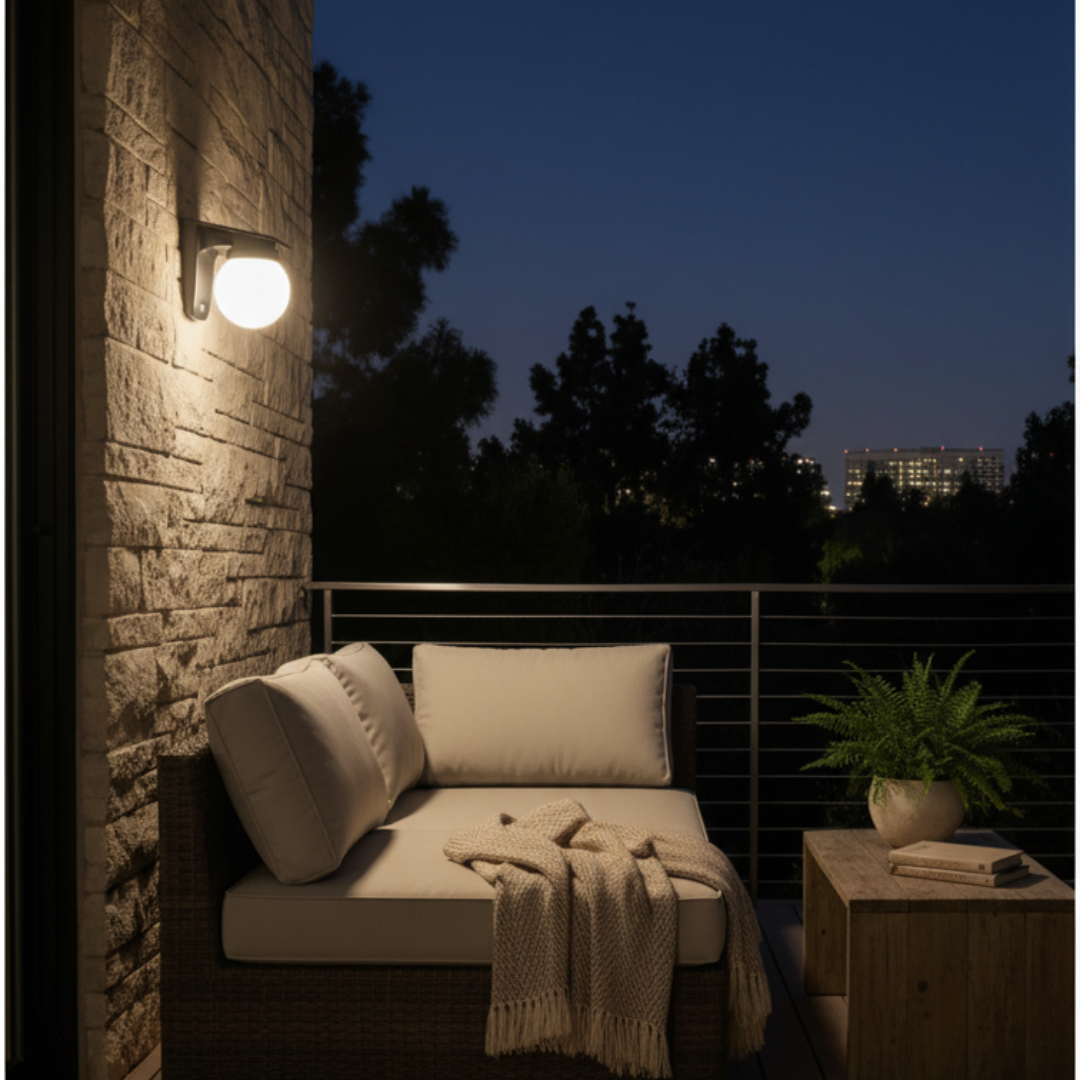 Art Deco solar wall light for garden – Solistic