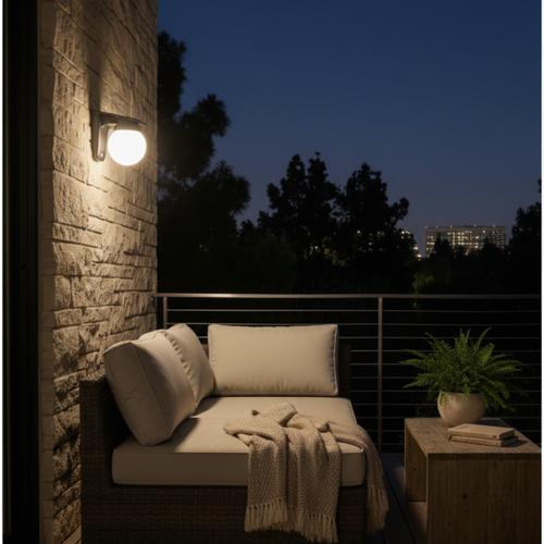 Art Deco solar wall light for garden – Solistic