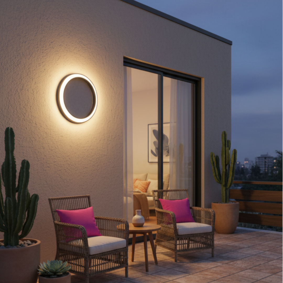 Modern stainless steel outdoor wall light – Caelux