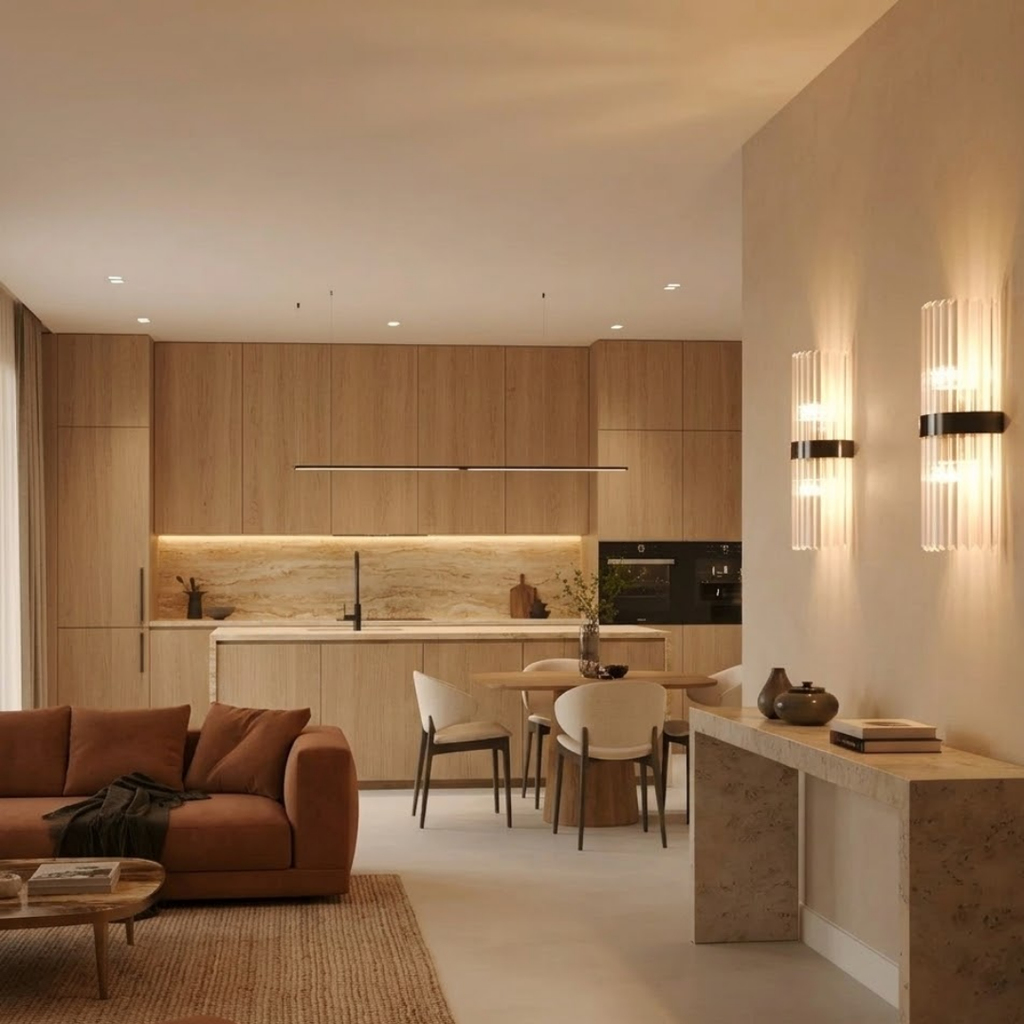 Chic Wall Light with Integrated E14 Lighting – Glass