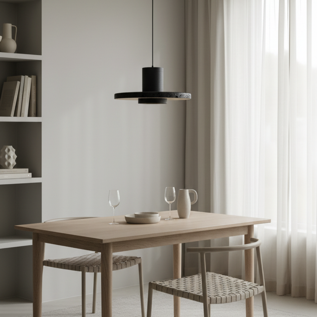 Noctar – Minimalist Black Pendant Light for Bedroom
