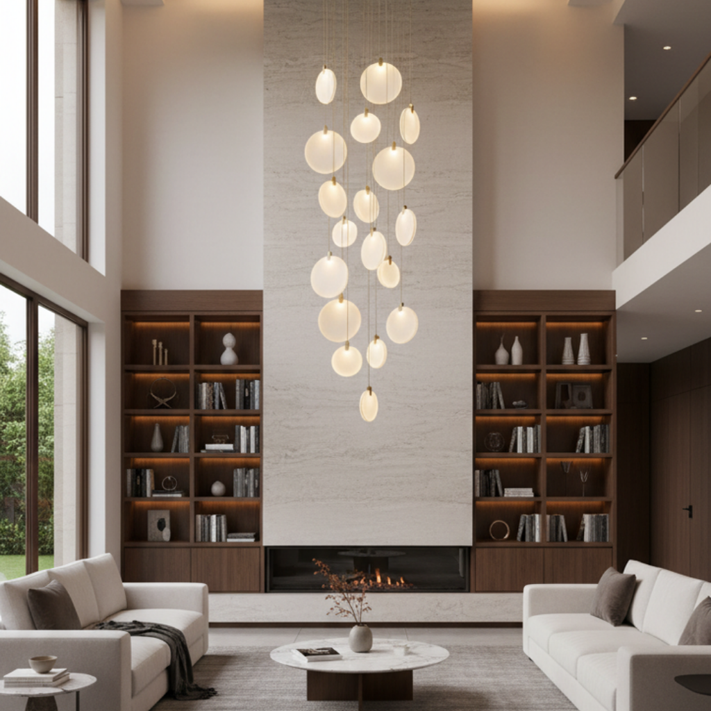 Thaliona – Modern Acrylic LED Pendant Light for Living Room