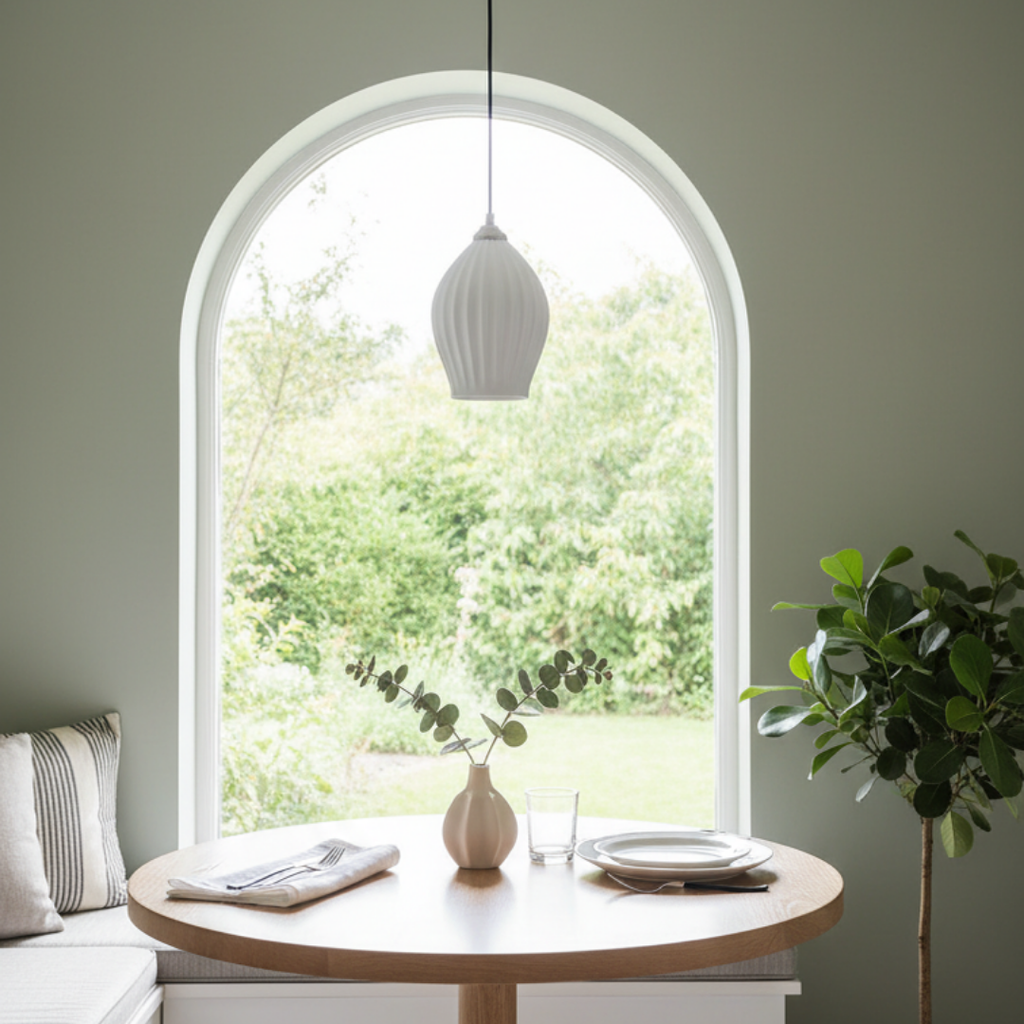 Estellion – Ribbed Ceramic Pendant Light for Dining Room