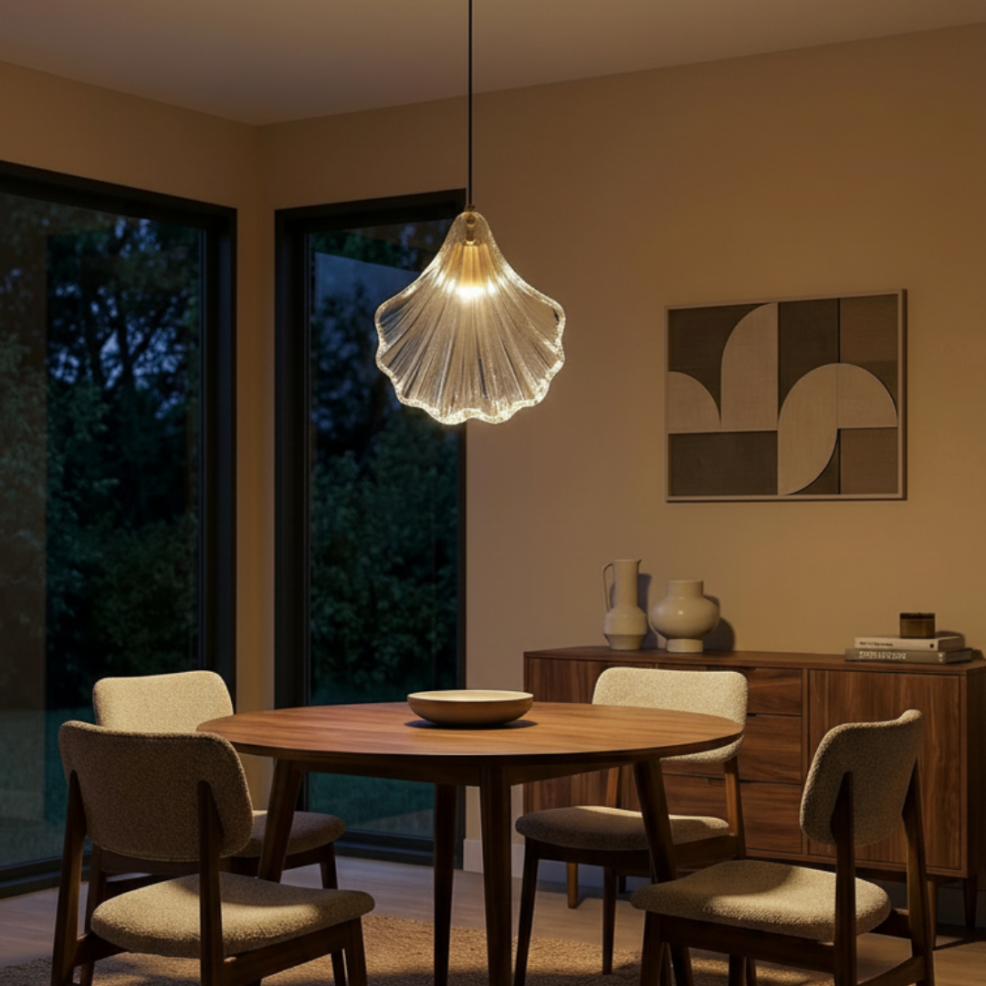 Orneli – Modern Glass and Metal Pendant Light for Bedroom