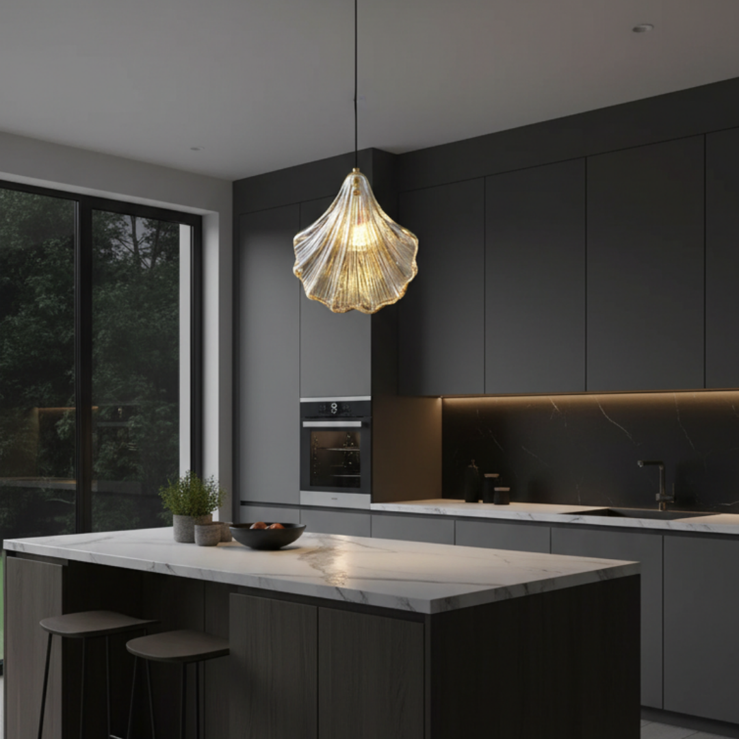 Orneli – Modern Glass and Metal Pendant Light for Bedroom