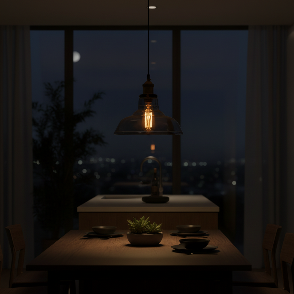 Ornelica – Smoked Glass Pendant Light for Living Rooms and Bedrooms