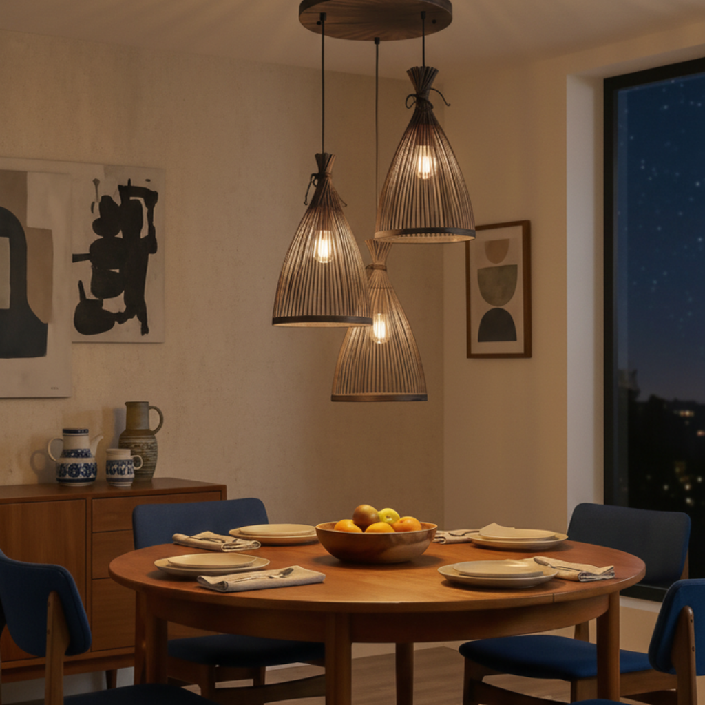 Zenobo – Indoor Conical Bamboo Pendant Light