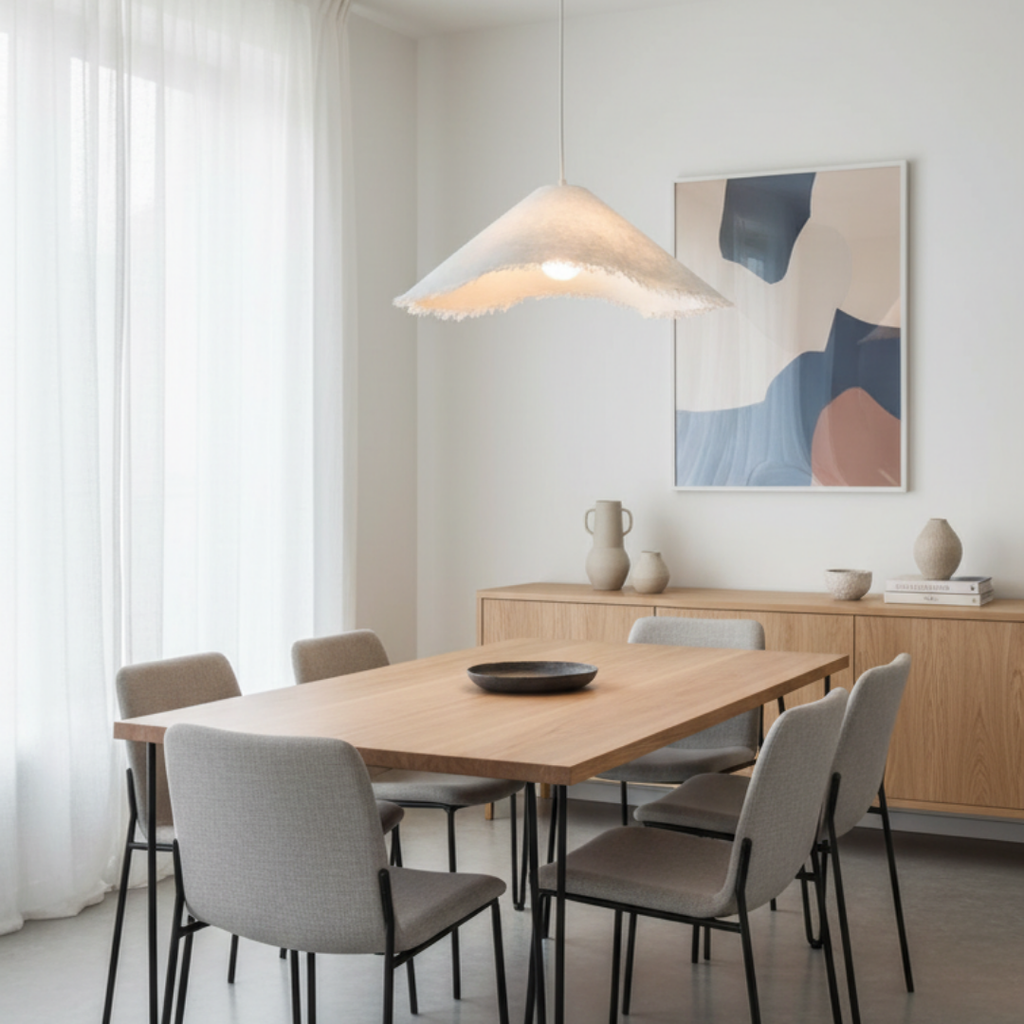Nordironia – Nordic Style LED Pendant Light in White Iron for Living Room