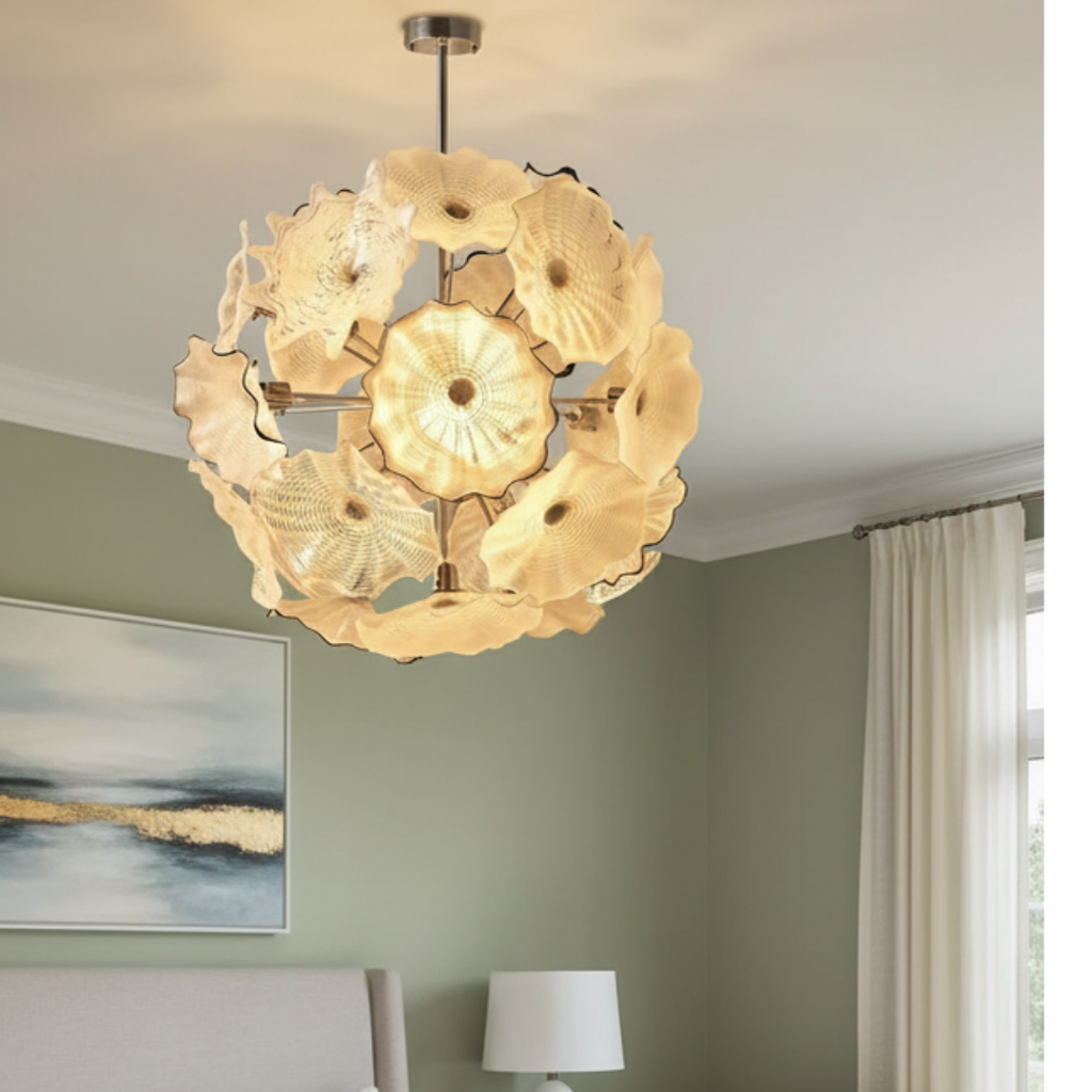 Floréade – White Murano Glass Chandelier