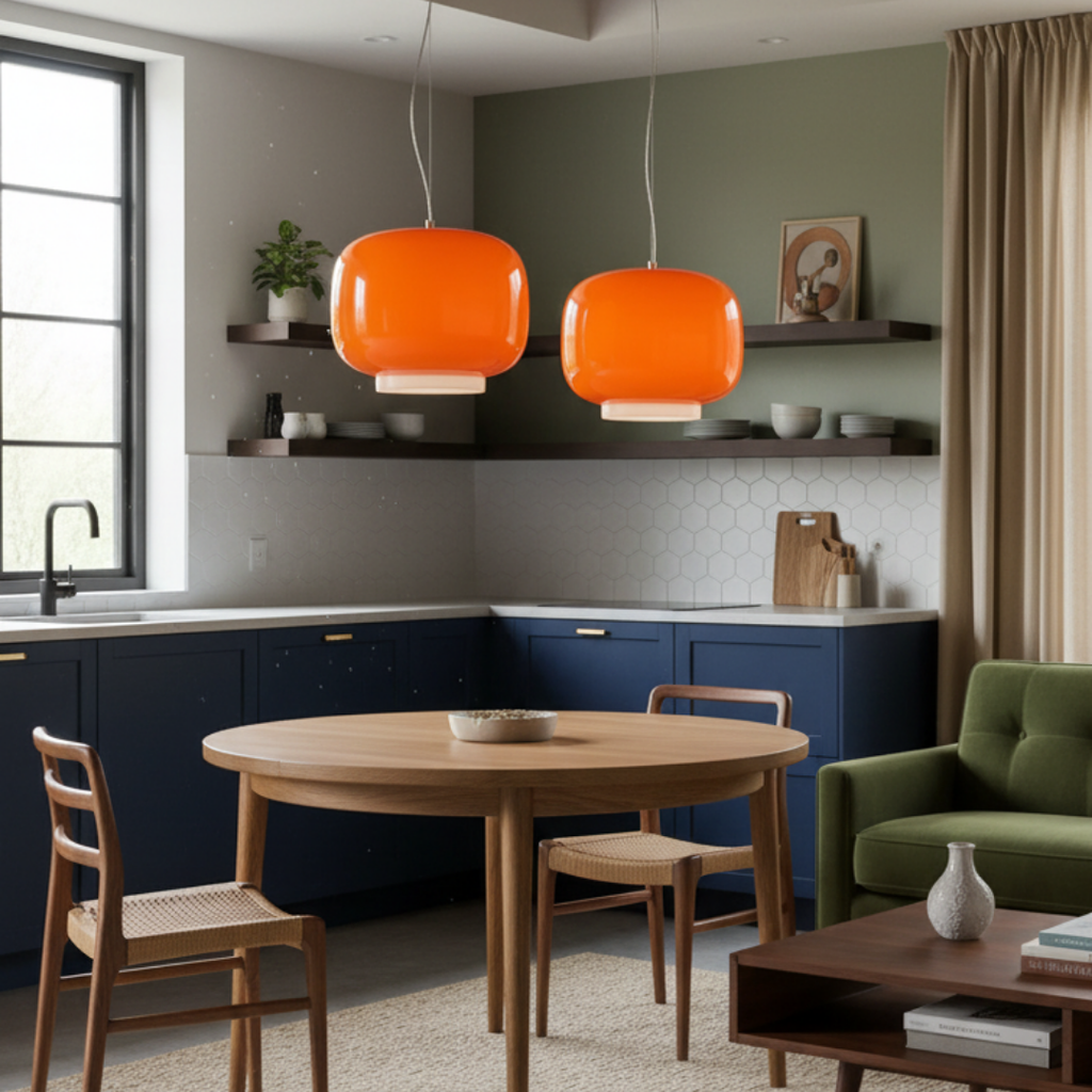 Chromélia – Colored Glass Pendant Light for Dining Room and Bedroom