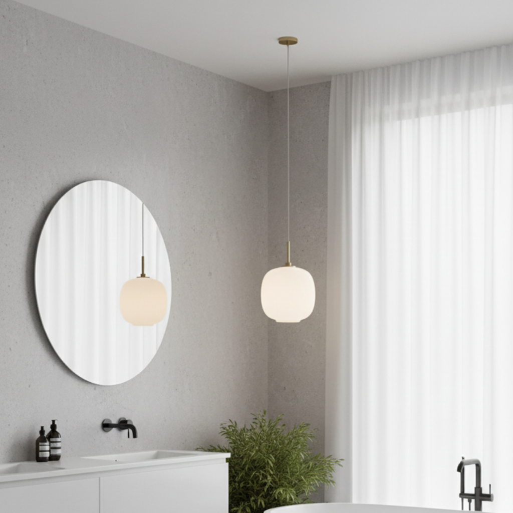 Solmara – Minimalist White Glass Pendant