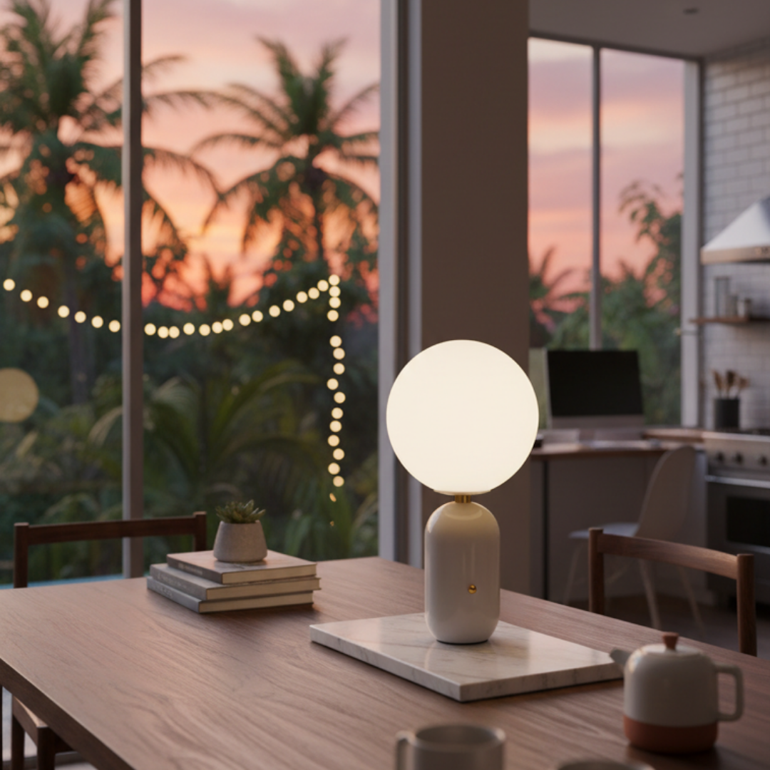 Bedside Lamp Metal Glass Modern Design – Pulsaris