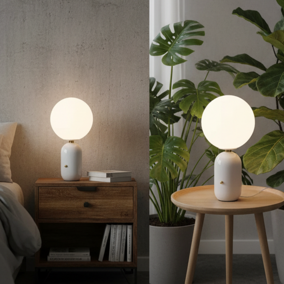 Bedside Lamp Metal Glass Modern Design – Pulsaris