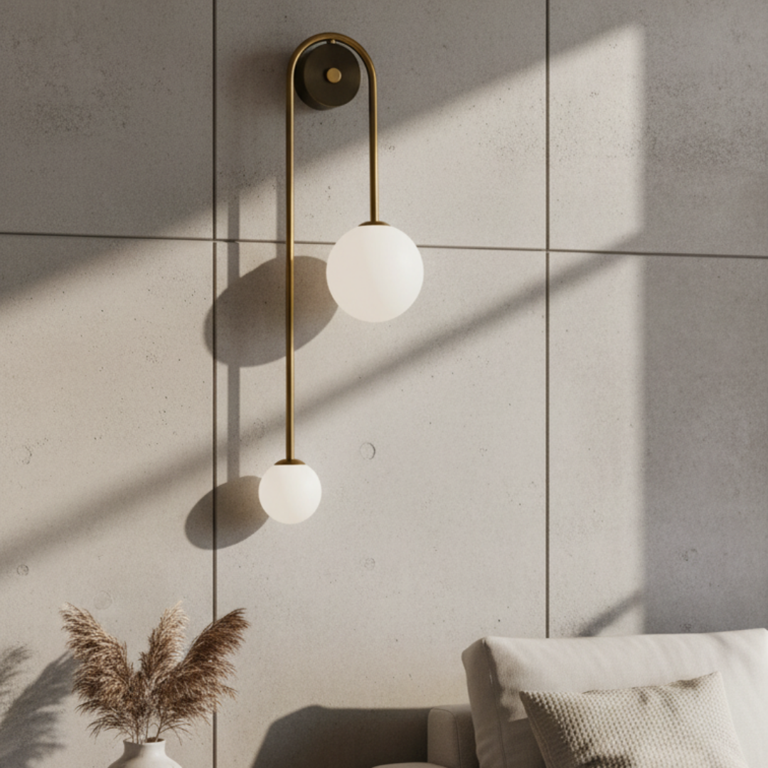 Iron and Glass Design Wall Lamp in Scandinavian Style – Rayora
