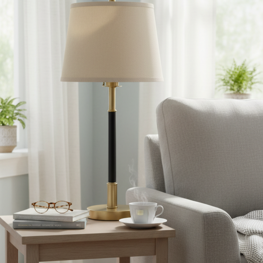 High-end Bedside Lamp with Dimmer and Gold Finishes – Althéa