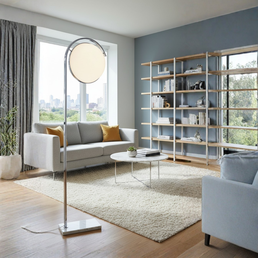 Modern iron LED floor lamp for living rooms and bedrooms – Deluzio