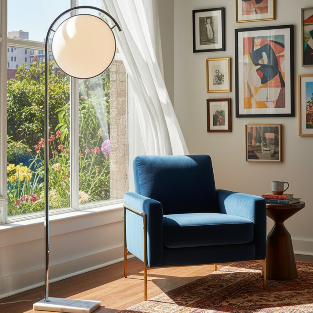 Modern iron LED floor lamp for living rooms and bedrooms – Deluzio