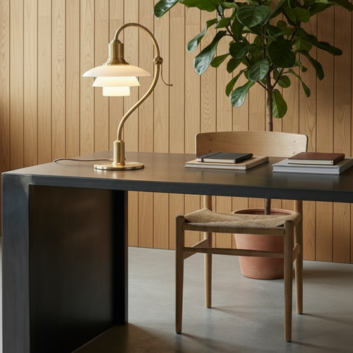 Bauhaus style glass and iron table lamp – Auroldis