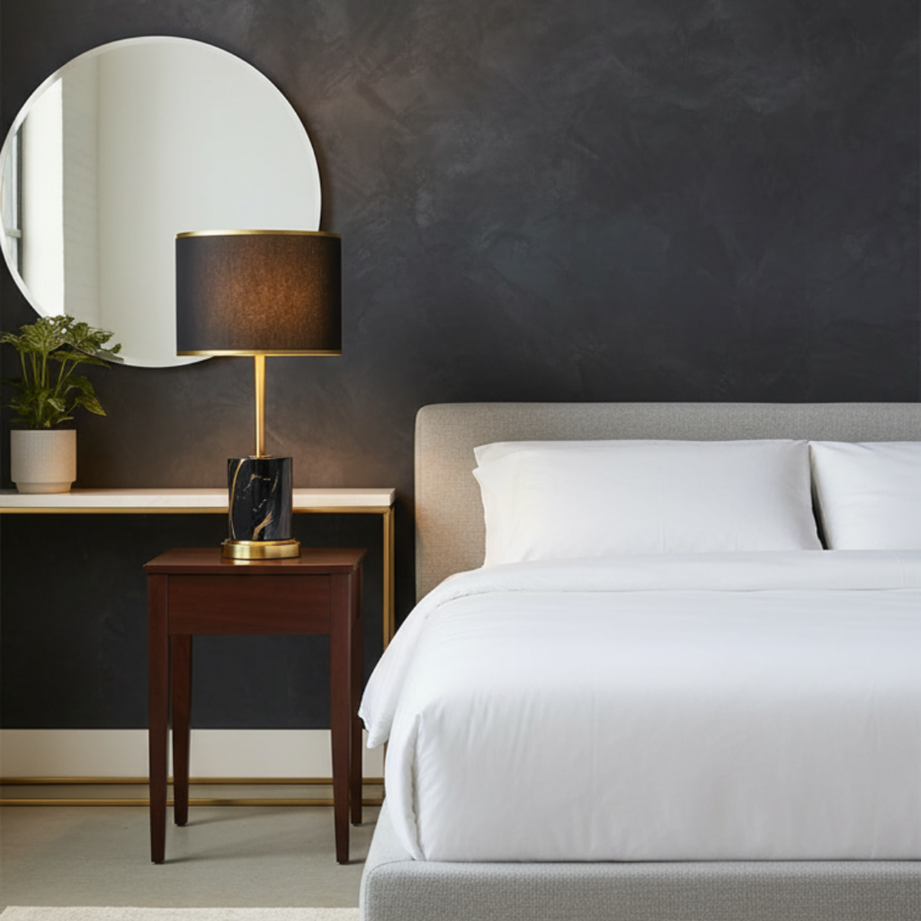 Night Lamp Refined Fabric Timeless Gold Base – Yliane