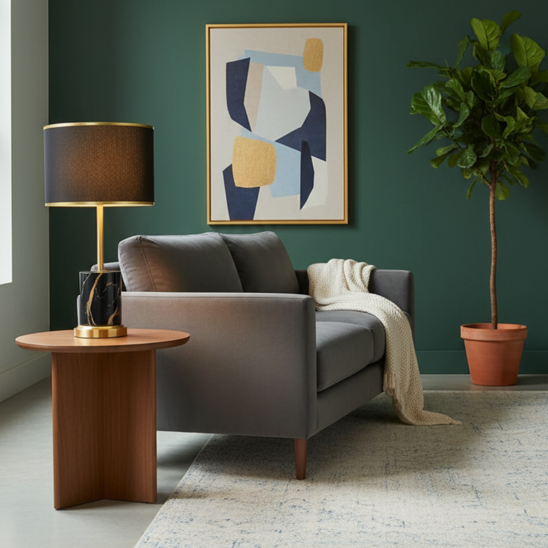 Night Lamp Refined Fabric Timeless Gold Base – Yliane