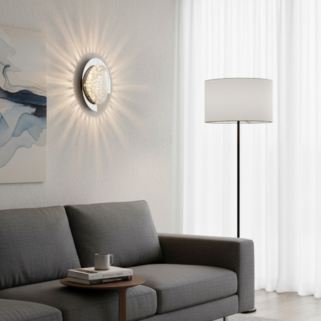 Art Deco Acrylic Wall Lamp for Bedroom – Séréniteia