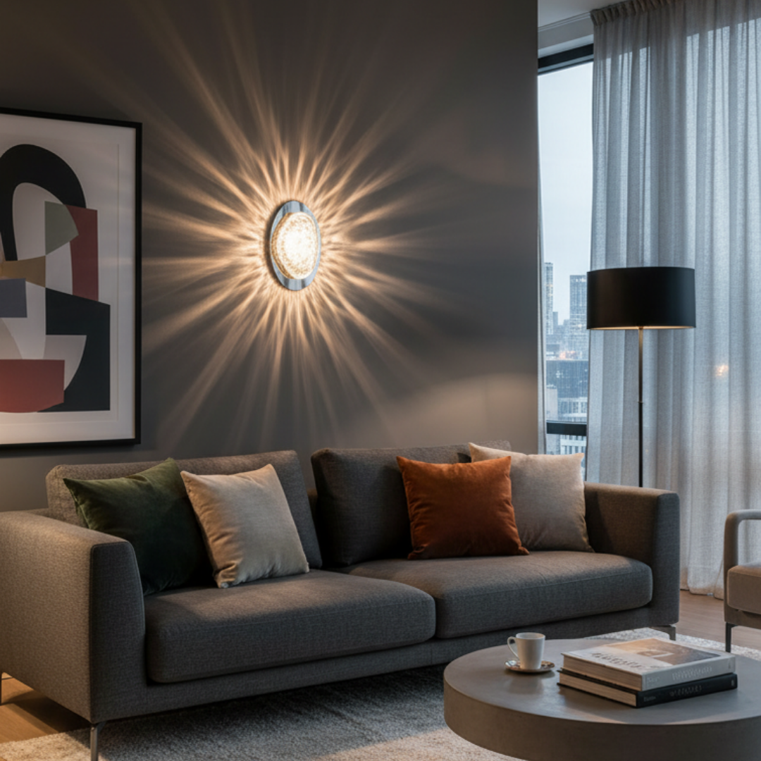 Art Deco Acrylic Wall Lamp for Bedroom – Séréniteia