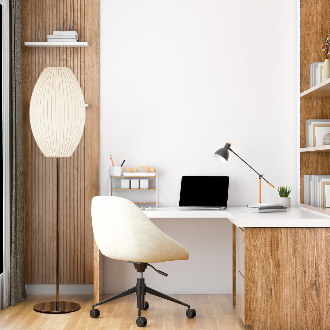 Modern silk floor lamp for living room – Sericéa