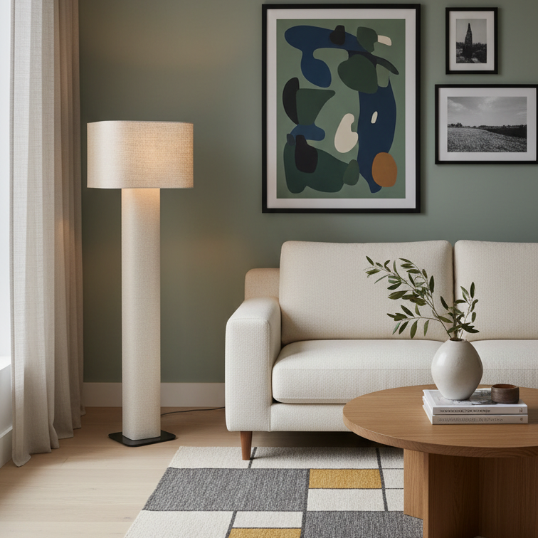 Fabric Floor Lamp & Wabi-Sabi Style Metal – Hensley