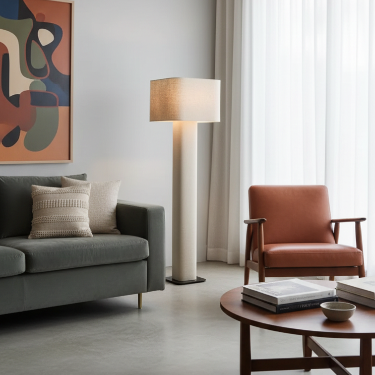 Fabric Floor Lamp & Wabi-Sabi Style Metal – Hensley