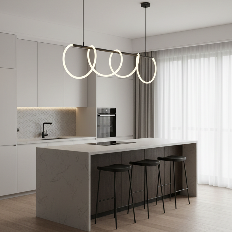Chic linear pendant light adjustable intensity-Moderno