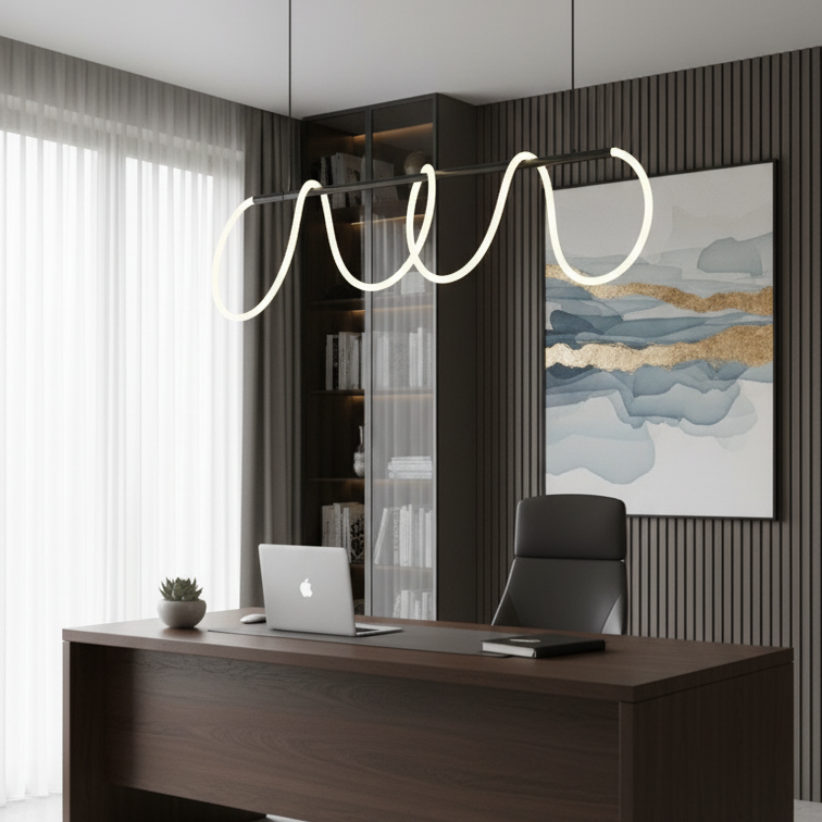 Chic linear pendant light adjustable intensity-Moderno