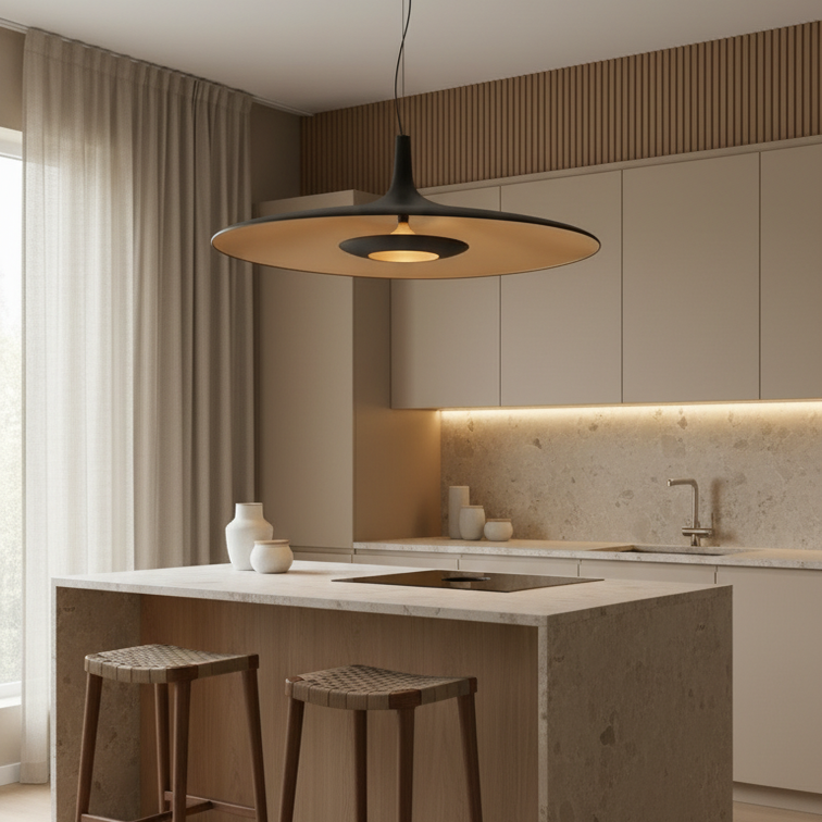 Asymmetrical resin pendant lamp raw charm wabi sabi style-Sabi
