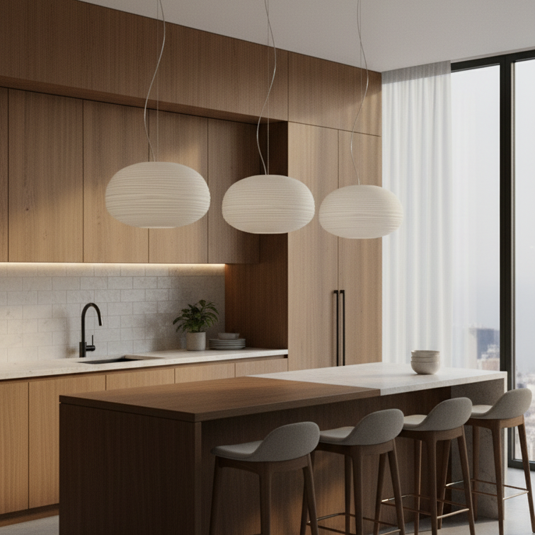 Indoor led pendant light opaline glass soothing atmosphere-Cocoon