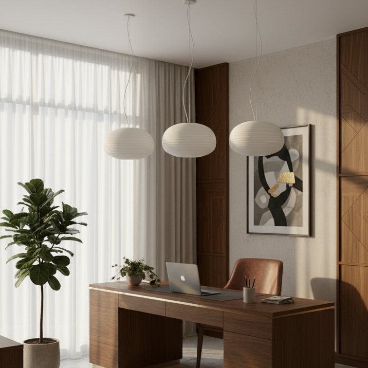 Indoor led pendant light opaline glass soothing atmosphere-Cocoon