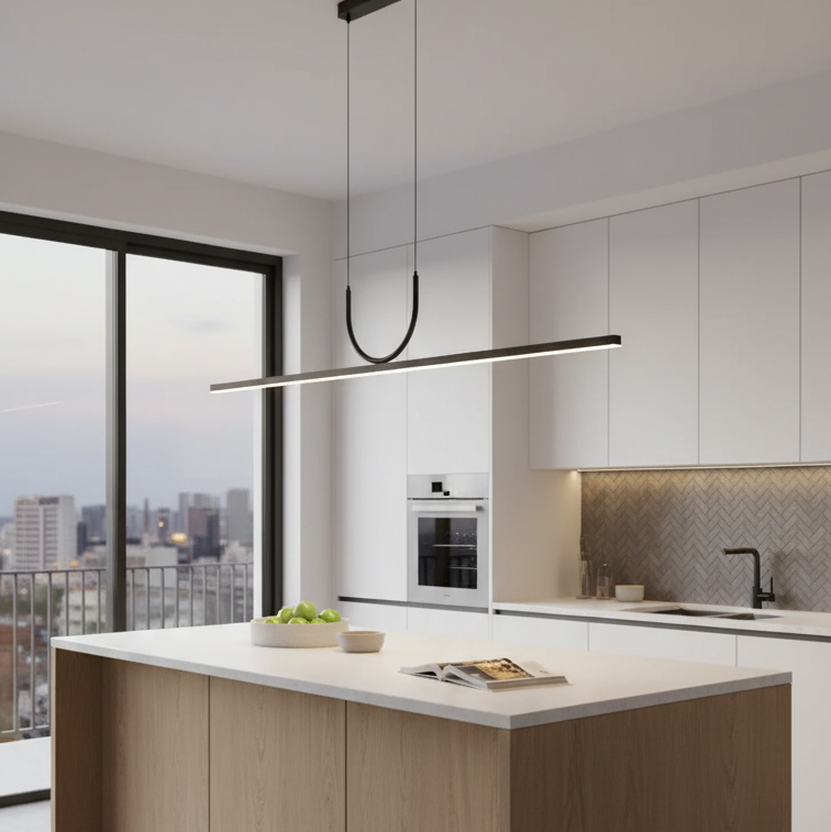 Contemporary design pendant light black finish-Nera