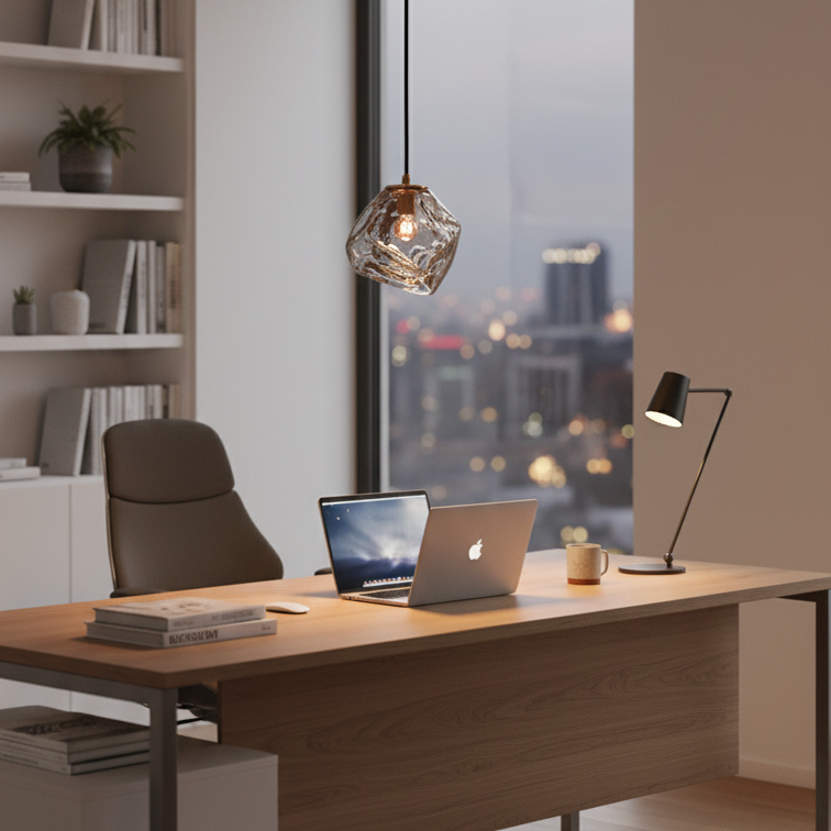 Scandinavian pendant lamp in lava effect glass-Volcano