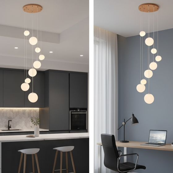 Modern alloy chandelier for living rooms and stairs- Orialys