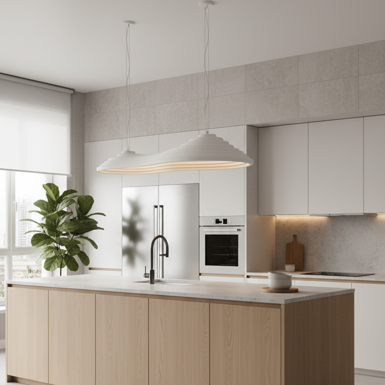 Modern resin pendant light for living room-Zelario