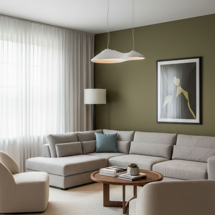 Modern resin pendant light for living room-Zelario