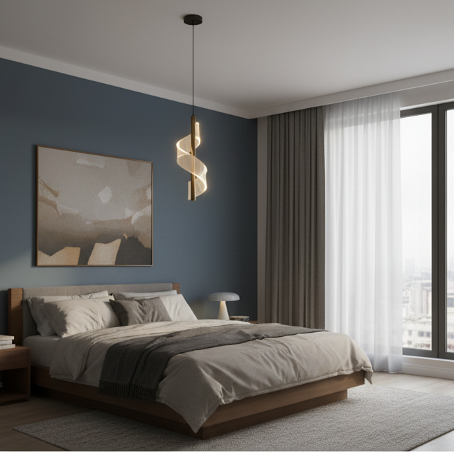 Modern minimalist pendant lamp with pvc lampshade-Black Eclipse