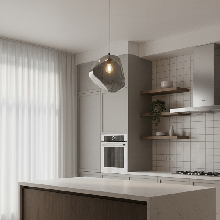 Colorful stone pendant light economical led lighting-Gem