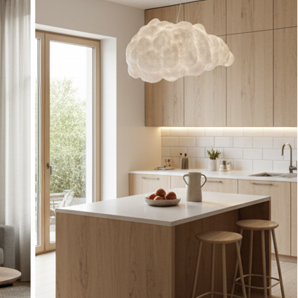 Original cloud shape pendant lamp for cozy atmosphere-Luminous Cloud