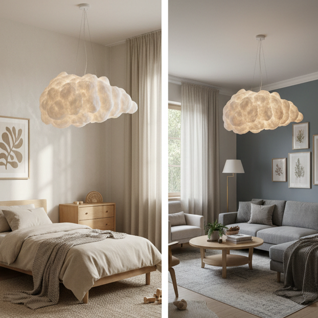 Original cloud shape pendant lamp for cozy atmosphere-Luminous Cloud