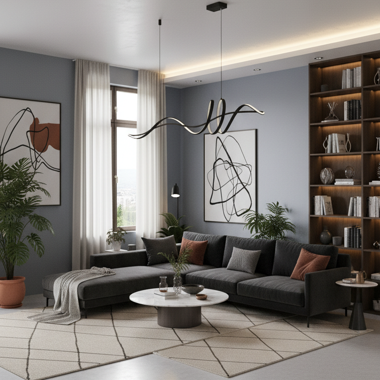 Led pendant light elegant silhouette compact design-Ondéa