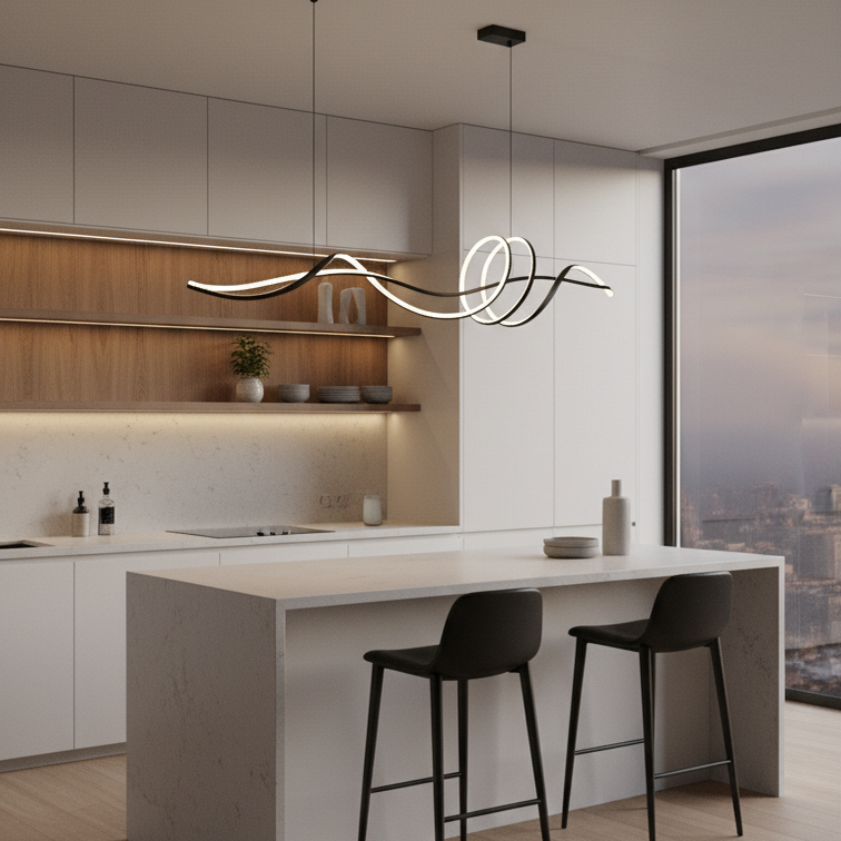 Led pendant light elegant silhouette compact design-Ondéa