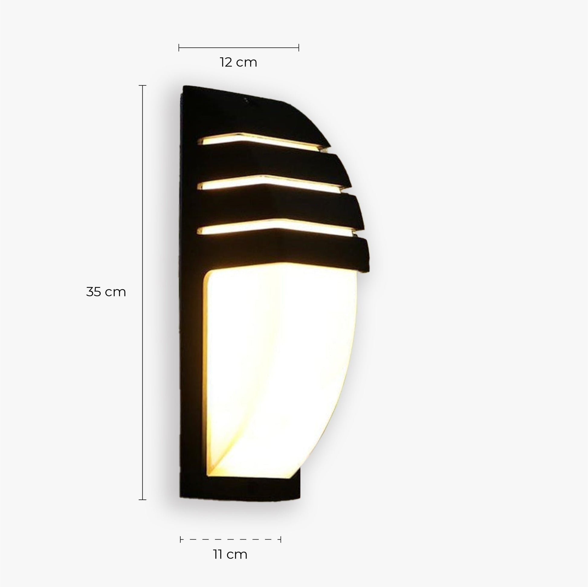 Outdoor wall light in black aluminum-Alunox