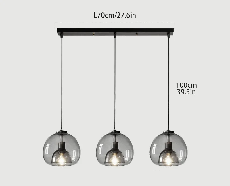Refined interior pendant light & warm clear glass-Modernato