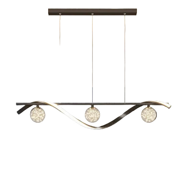 Minimalist chandelier in clear glass and modern iron- Vivalux